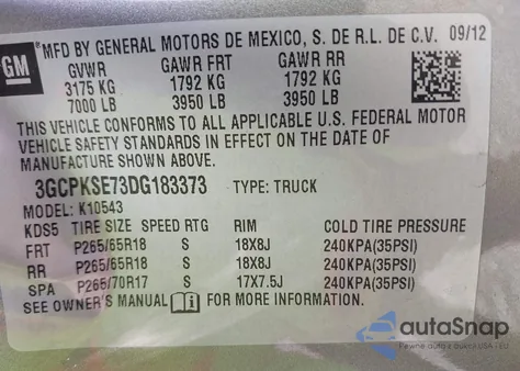 2013 Chevrolet Silverado 1500 Lt from USA, damaged, VIN 3GCPKSE73DG183373
